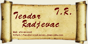 Teodor Rađevac vizit kartica